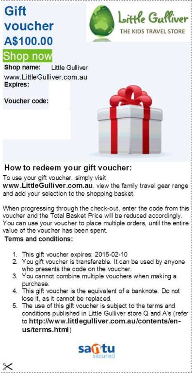 Little Gulliver Gift Voucher example